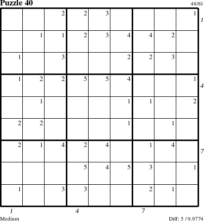 Step-by-Step Instructions for Puzzle 40 with all 5 steps marked