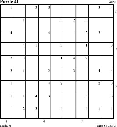 Step-by-Step Instructions for Puzzle 41 with all 5 steps marked