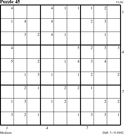 Step-by-Step Instructions for Puzzle 45 with all 5 steps marked