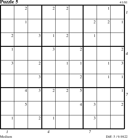 Step-by-Step Instructions for Puzzle 5 with all 5 steps marked