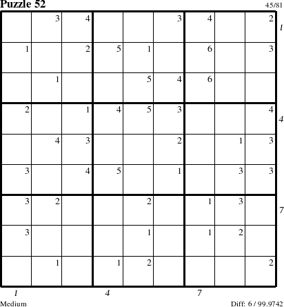 Step-by-Step Instructions for Puzzle 52 with all 6 steps marked