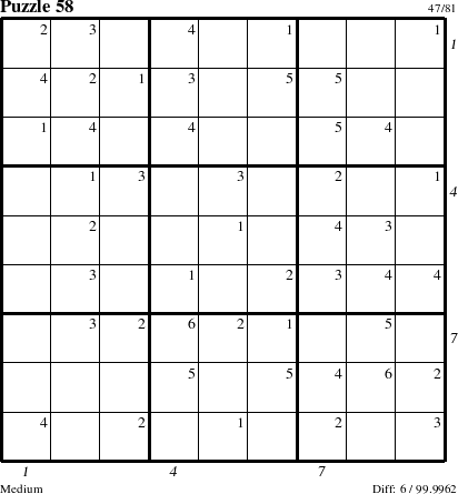 Step-by-Step Instructions for Puzzle 58 with all 6 steps marked