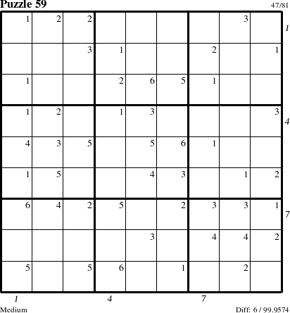 Step-by-Step Instructions for Puzzle 59 with all 6 steps marked