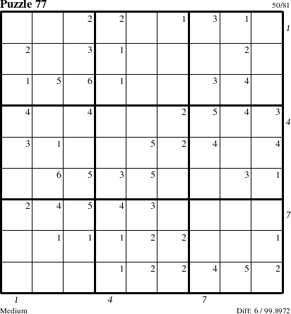 Step-by-Step Instructions for Puzzle 77 with all 6 steps marked