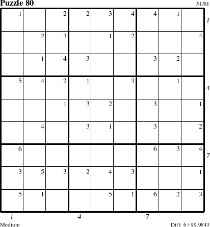 Step-by-Step Instructions for Puzzle 80 with all 6 steps marked