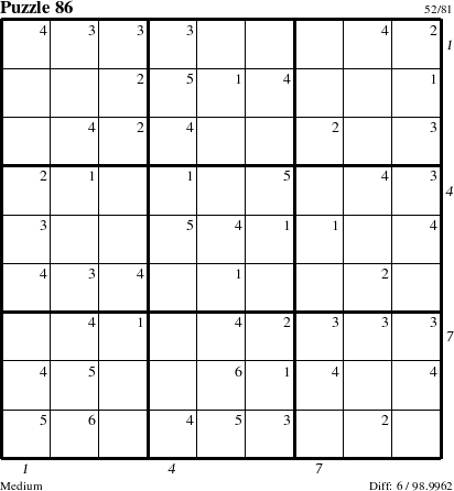 Step-by-Step Instructions for Puzzle 86 with all 6 steps marked