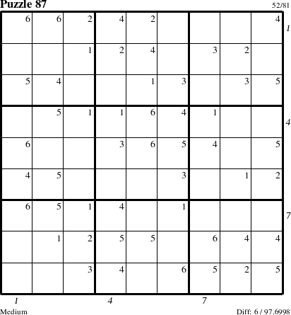 Step-by-Step Instructions for Puzzle 87 with all 6 steps marked