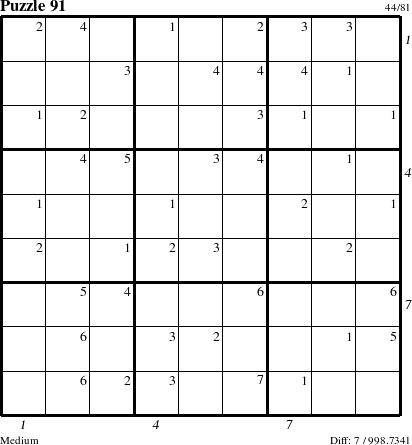 Step-by-Step Instructions for Puzzle 91 with all 7 steps marked