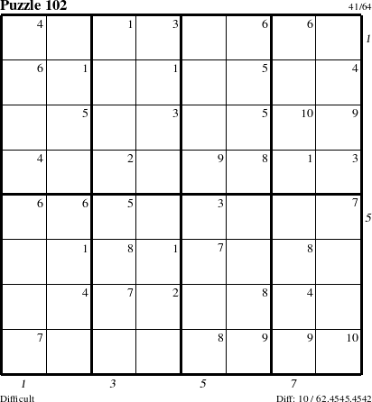 Step-by-Step Instructions for Puzzle 102 with all 10 steps marked