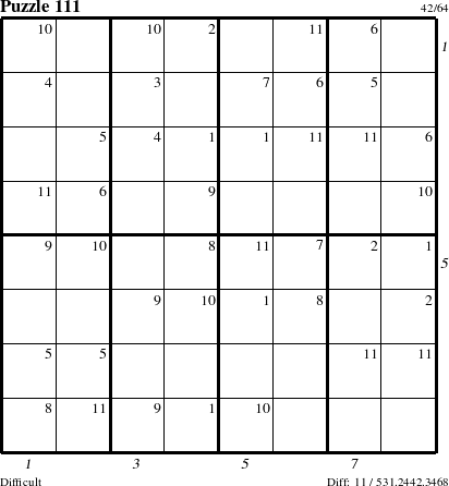 Step-by-Step Instructions for Puzzle 111 with all 11 steps marked