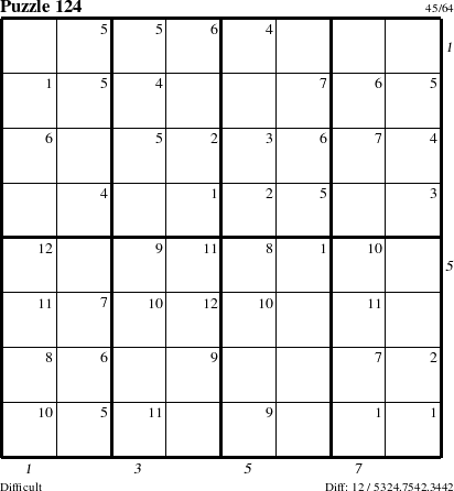 Step-by-Step Instructions for Puzzle 124 with all 12 steps marked