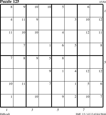 Step-by-Step Instructions for Puzzle 125 with all 12 steps marked