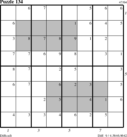 Step-by-Step Instructions for Puzzle 134 with all 9 steps marked