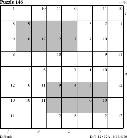 Step-by-Step Instructions for Puzzle 146 with all 12 steps marked