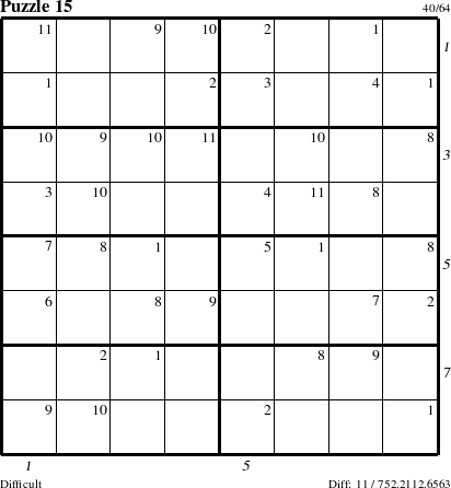 Step-by-Step Instructions for Puzzle 15 with all 11 steps marked