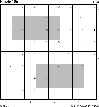 Step-by-Step Instructions for Puzzle 156 with all 12 steps marked