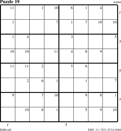 Step-by-Step Instructions for Puzzle 19 with all 11 steps marked