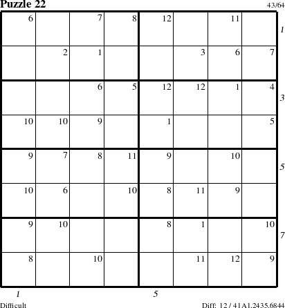 Step-by-Step Instructions for Puzzle 22 with all 12 steps marked