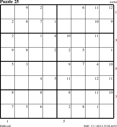 Step-by-Step Instructions for Puzzle 25 with all 12 steps marked