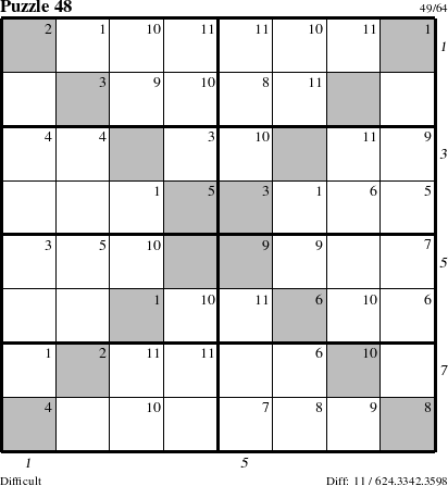 Step-by-Step Instructions for Puzzle 48 with all 11 steps marked