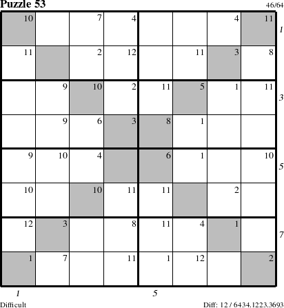 Step-by-Step Instructions for Puzzle 53 with all 12 steps marked