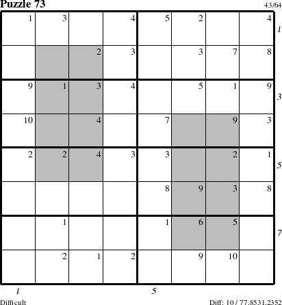 Step-by-Step Instructions for Puzzle 73 with all 10 steps marked