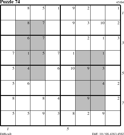 Step-by-Step Instructions for Puzzle 74 with all 10 steps marked