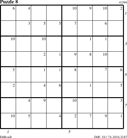 Step-by-Step Instructions for Puzzle 8 with all 10 steps marked