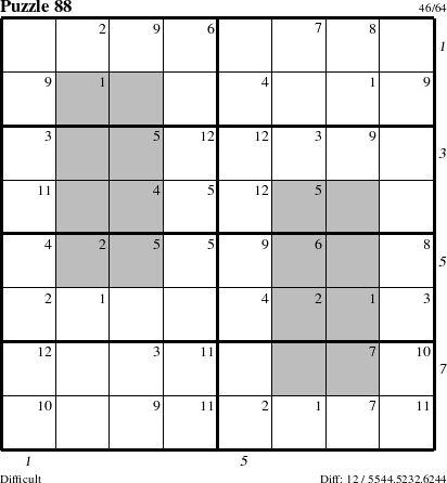 Step-by-Step Instructions for Puzzle 88 with all 12 steps marked