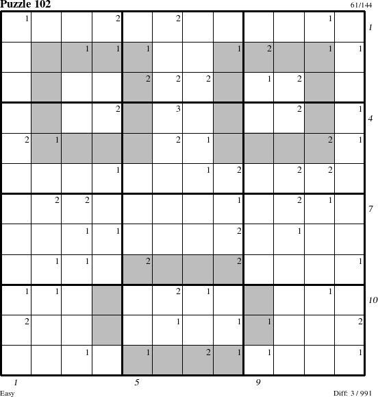 Step-by-Step Instructions for Puzzle 102 with all 3 steps marked