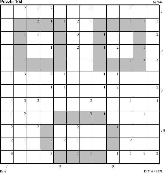 Step-by-Step Instructions for Puzzle 104 with all 4 steps marked