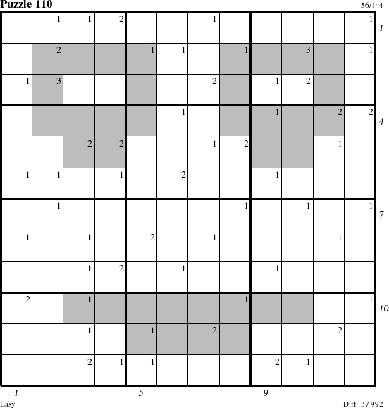 Step-by-Step Instructions for Puzzle 110 with all 3 steps marked