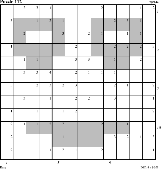 Step-by-Step Instructions for Puzzle 112 with all 4 steps marked