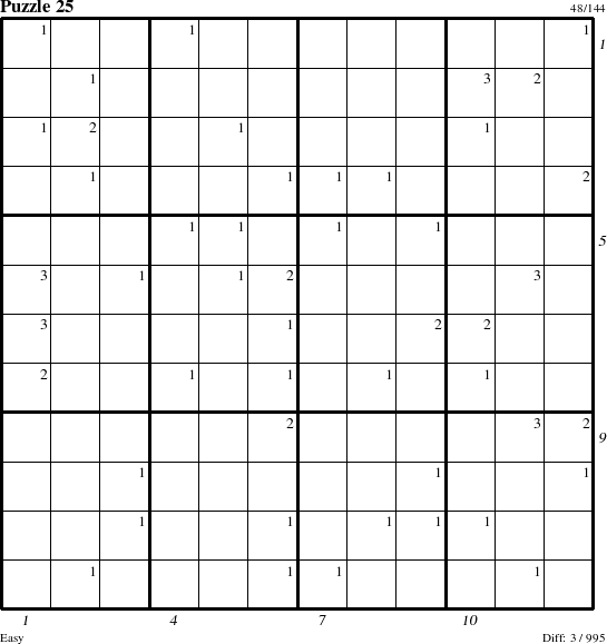 Step-by-Step Instructions for Puzzle 25 with all 3 steps marked