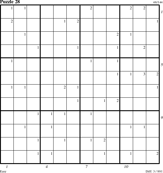 Step-by-Step Instructions for Puzzle 28 with all 3 steps marked