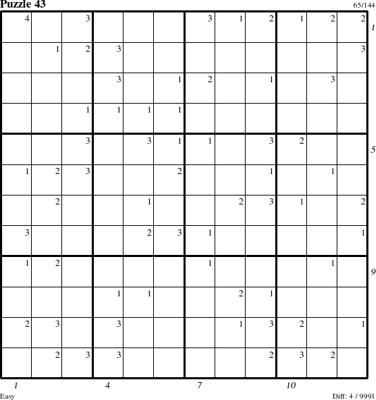 Step-by-Step Instructions for Puzzle 43 with all 4 steps marked