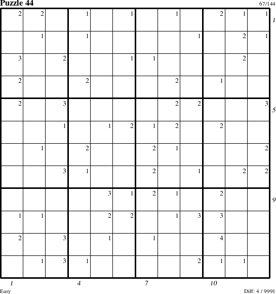 Step-by-Step Instructions for Puzzle 44 with all 4 steps marked