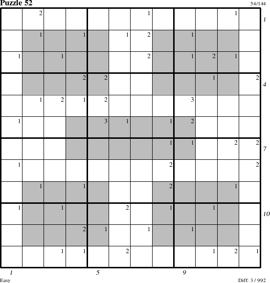 Step-by-Step Instructions for Puzzle 52 with all 3 steps marked