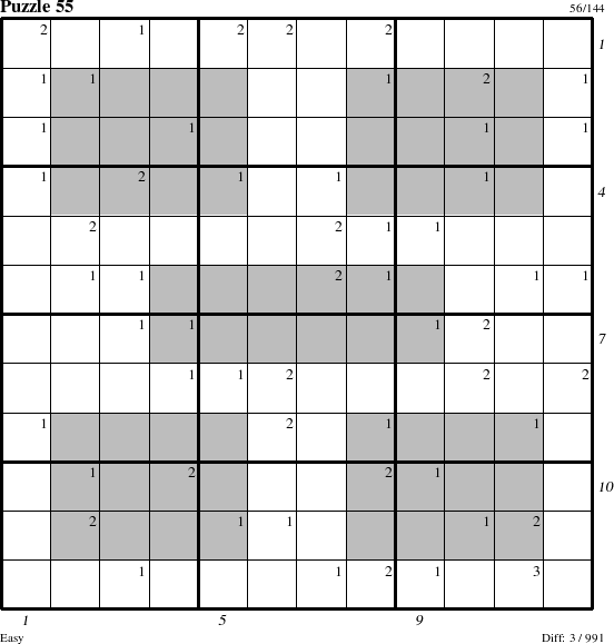 Step-by-Step Instructions for Puzzle 55 with all 3 steps marked