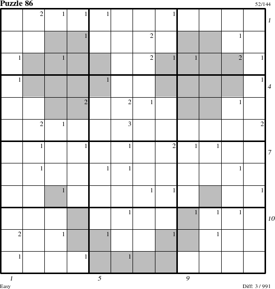 Step-by-Step Instructions for Puzzle 86 with all 3 steps marked