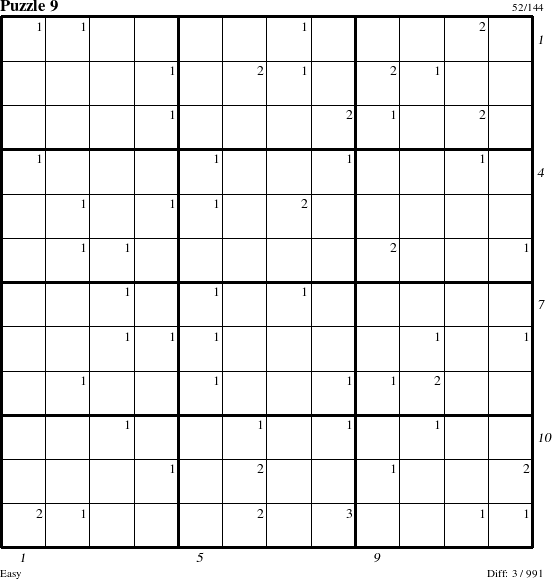 Step-by-Step Instructions for Puzzle 9 with all 3 steps marked