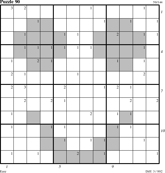 Step-by-Step Instructions for Puzzle 90 with all 3 steps marked