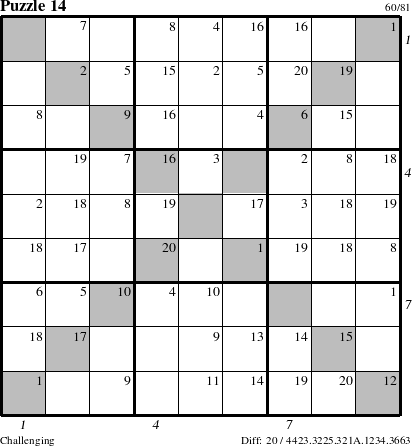 Step-by-Step Instructions for Puzzle 14 with all 20 steps marked