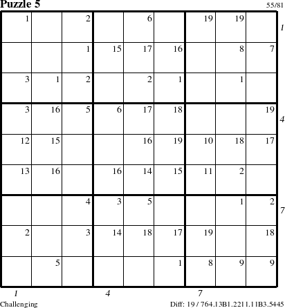 Step-by-Step Instructions for Puzzle 5 with all 19 steps marked