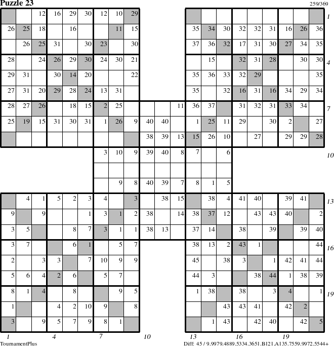 Step-by-Step Instructions for Puzzle 23 with all 45 steps marked