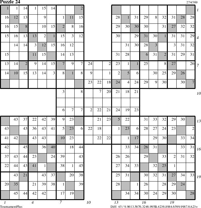 Step-by-Step Instructions for Puzzle 24 with all 45 steps marked