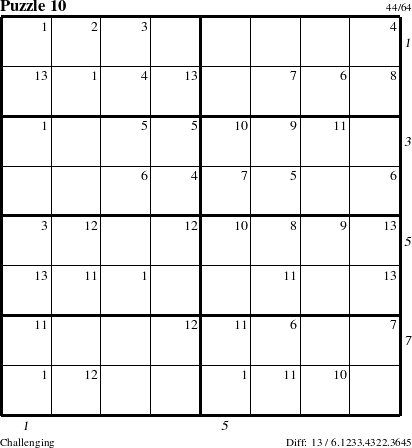 Step-by-Step Instructions for Puzzle 10 with all 13 steps marked