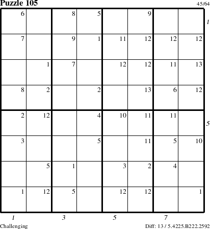 Step-by-Step Instructions for Puzzle 105 with all 13 steps marked