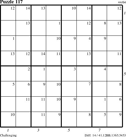 Step-by-Step Instructions for Puzzle 117 with all 14 steps marked