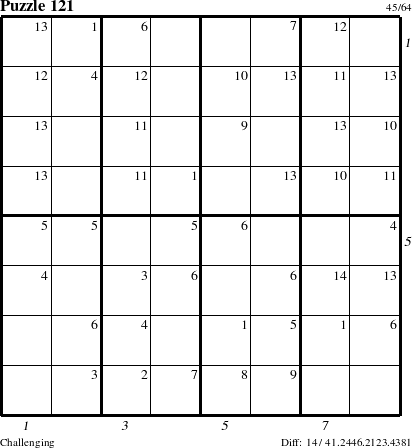 Step-by-Step Instructions for Puzzle 121 with all 14 steps marked